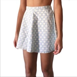 TopShop Polka Dot Denim Mini Skater Skirt